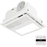 BrewVox Bathroom Exhaust Fan with Heater and Light Combo, 80-110 CFM Ventilation Fan, 1600W Heater with 2 Heat Settings for Instant Warmth, 3-CCT Light with Memory Function, Quiet 1.0 Sone