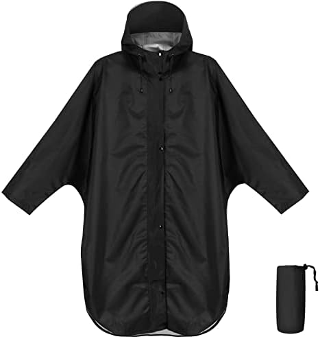 Anyoo Waterproof Rain Poncho Raincoat with Hood and Sleeves, Lightweight&Windproof Rainwear Rain Jacket for Women and Men
