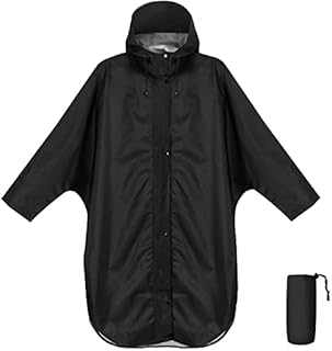Anyoo Waterproof Rain Poncho Raincoat with Hood and Sleeves, Lightweight&Windproof Rainwear Rain Jacket for Women and Men