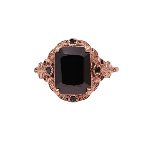 1.5/3Carat Vintage Black Onyx Personalized Ring 925 Sterling Silver Heart/Emerald/Oval Black Onyx Engagement Rings Jewelry Gifts for Women3
