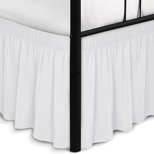 Biscaynebay Wrap Around Bed Skirts with Split Corners for Queen...