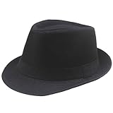 Classic Fedora Hat for Men (US, Alpha, Large, X-Large, Black)