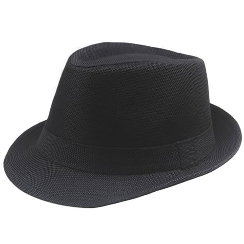 Classic Fedora Hat for Men (US, Alpha, Small, Medium, Black)