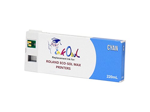 InkOwl Compatible Ink Cartridge Replacement for Roland ECO-SOL MAX Printers ESL3-CY (220mL, Cyan) for BN-20, SP-300, SP-540, VP-300, VP-540, VS-300, VS-420, VS-540, VS-640, XC-540