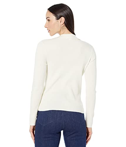 Image of Calvin Klein Women's Johnny Collar V Neck Lightweight Long Sleeve Comfortable Sweater