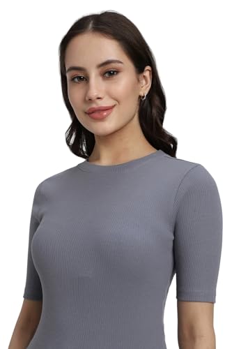 Image of Forever 21 Womens Solid Regular Fit Basic T-Shirts