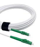 Elfcam® - 20m Weißes Glasfaserkabel LC/APC auf LC/APC Stecker, Kompatibel mit Deutscher Telekom, Simplex 9/125μm Patchkabel, Lichtwellenleiter LSZH, LWL,20Meter