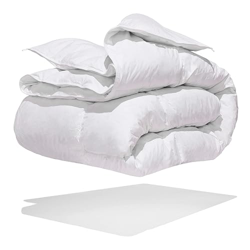 SLEEP COMFY Edredón de plumón extrasuave, transpirable y lavable, 240 x 220 cm, para todo el año, con 15% plumón y 85% plumas, certificado Öko-Tex