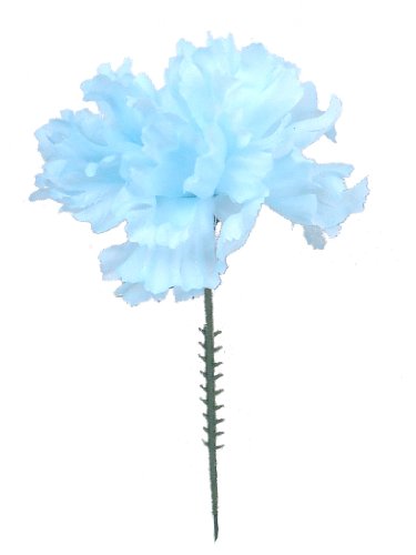 Blue Silk Carnation Picks Artificial Flowers for Weddings, Decorations 1000 Count Bulk
