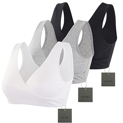 COLOMI Maternity Nursing Bra Wireless Cotton Breastfeeding Bra for Sleep2