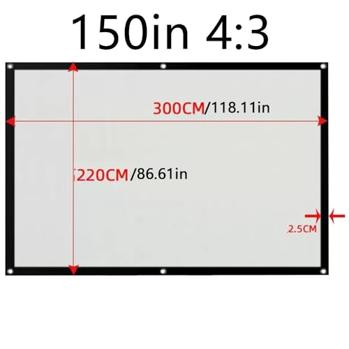 Pantalla de proyección plegable portátil 150 pulgadas 4:3 miniatura 6
