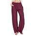 Produktbild LRMQS Damenhose, lässig, trendig, Frühling 2024, Kordelzug, lockere Passform, Lounge, Strand, gerades Leinen, weites Bein, Palazzo-Outfit, Z1_Hot Pink, X-Groß