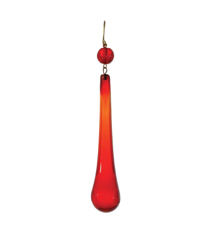 Image of B&P Lamp 3 Inch Ruby Teardrop with Ruby Bead