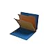 18pt Dark Blue Classification Folders, Full Cut END TAB, Letter Size, 2 Divider, Duo Fasteners (Box of 10)