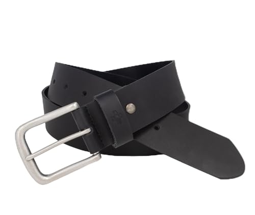 Vince Camuto Mens Jean Belt | Black Belt Width | Genuine Leather Belt | Nickle Belt Buckle