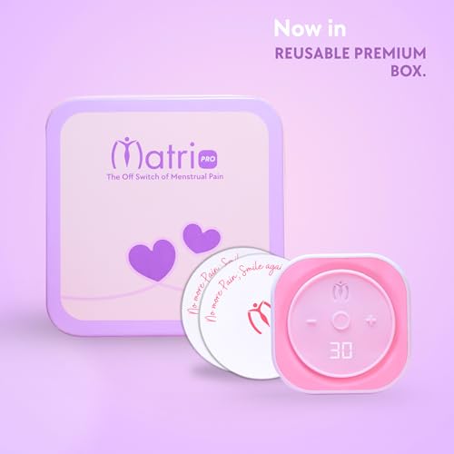 Matri Pro Period Pain Relief Device - Advanced TENS Technology for Instant Menstrual Pain Relief, Wearable & Drug-Free Cramp Relief, Rechargeable & Non-Invasive, Portable Solution for Women’s Comfort, 12 Month Warranty, As Seen on Shark Tank