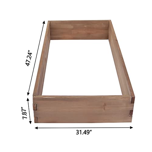 Wood Raised Garden Bed, 4X2.6Ft Wooden Elevated Planter Box Kit Outdoor Raised Beds For Gardening Vegetables Flower Herb In Backyard Patio, Brown #TOP5