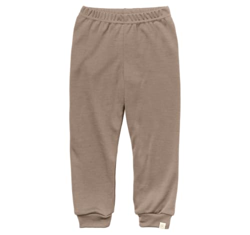 Engel Natur | Kinder Jogginghose Bequemhose | 70% Wolle (Merino), 30% Seide | GOTS Zertifiziert (DE/NL/SE/PL, Numerisch, 92, Regular, Sand)