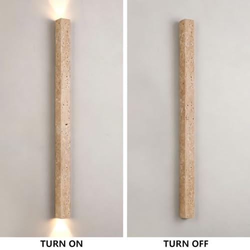 Aplique de pared moderno de travertino 2 luces estilo japonés 7