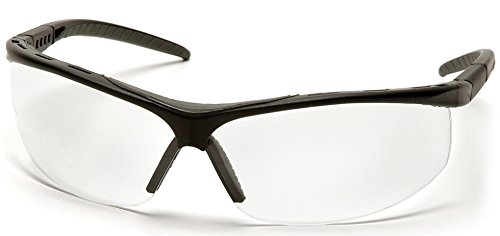 Pyramex Pacifica Safety Eyewear, Clear Lens With Black Frame Gray Cushioned Brow Protector - Pyramex Safety