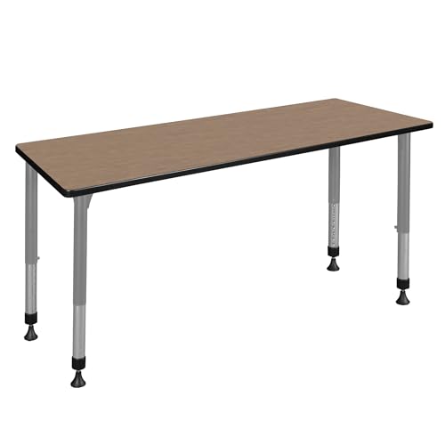 Regency Kee 72 x 24 in. Height Adjustable Classroom Activity Table- Noble Oak Top & Grey Base