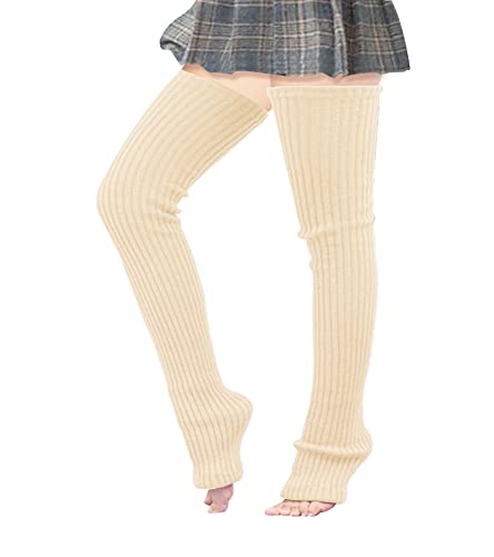 Image of Thigh Highs Leg Warmers for Women Over Knee High Crochet Extra Long Socks