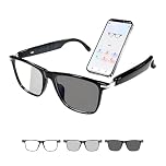 Tulbeys Bluetooth AI Smart Glasses with 160+ Languages, Color-Changing Lenses, Built-in Speaker & Clear Audio - Real-time Language Translator Glasses for Travel, Meetings and Business Use