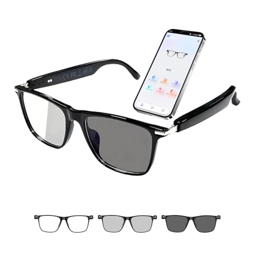 Tulbeys Gafas Inteligentes Bluetooth AI con más de 160 Idiomas, Lentes Que cambian...