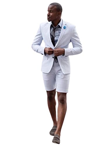 Costume deux pièces homme smoking contre la chaleur avec veste chic et pantalon court