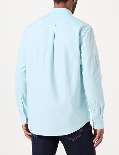 Tommy Hilfiger Herren Hemd Oxford Shirt Langarm, Türkis (Bright Sky), S – Ansicht 3