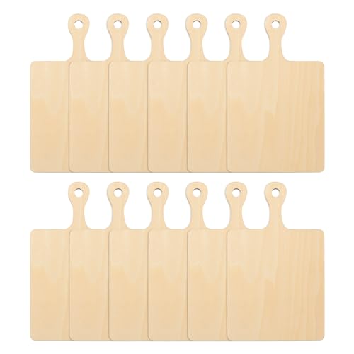 Tablas de cortar de madera 12 piezas rectangular con mango miniatura 6