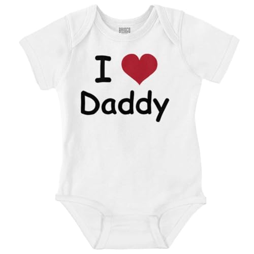Brisco Brands I Love Daddy Heart Dad Fathers Day Baby Romper Boys or Girls