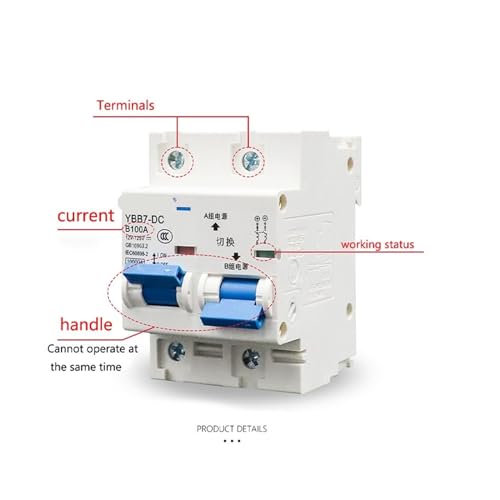 Disyuntor de CC de 250A contra cortocircuitos e interruptor protector de batería de 12v a 125v 5