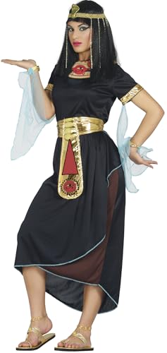 FIESTAS GUIRCA | Schwarze Cleopatra Damen Kostüm (44-46/XL) - Kleid, Gürtel und Kragen - Ägyptische und Königin Kostüme für Halloween, Karneval...
