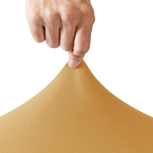 Image of FORLIFE 4Pack Spandex Table Covers,Fitted Tablecloth for Rectangular Tables, Stretch Patio Table Covers, Universal Spandex Table Cover for Wedding, Banquet, Party (6ft, Gold)