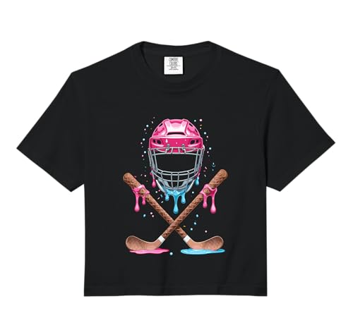 Hockey Sticks Ice Cream Sprinkle Drip Sport Boy Youth Player Comfort Colors Crop Top