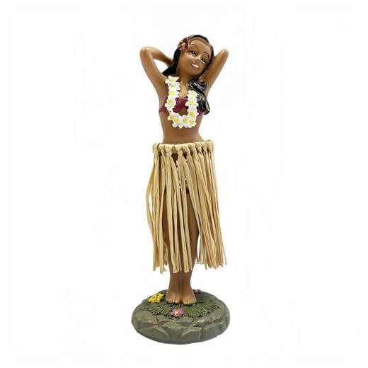Hawaii miniature Dashboard Hula Doll, Figura Realista de Poliresina Premium, Muñeca Hawaiana de Resina para Salpicadero de Bailando, Adorno Artesanal de Resina, Decoración para Salpicadero de Coche
