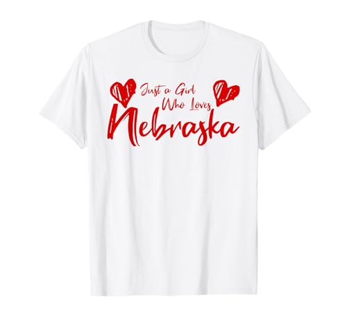 Just A Girl Who Loves Nebraska, Women's Girls Cute Nebraska Camiseta