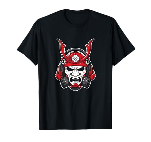 Samurai DJ Mask Headphones Japan T-Shirt