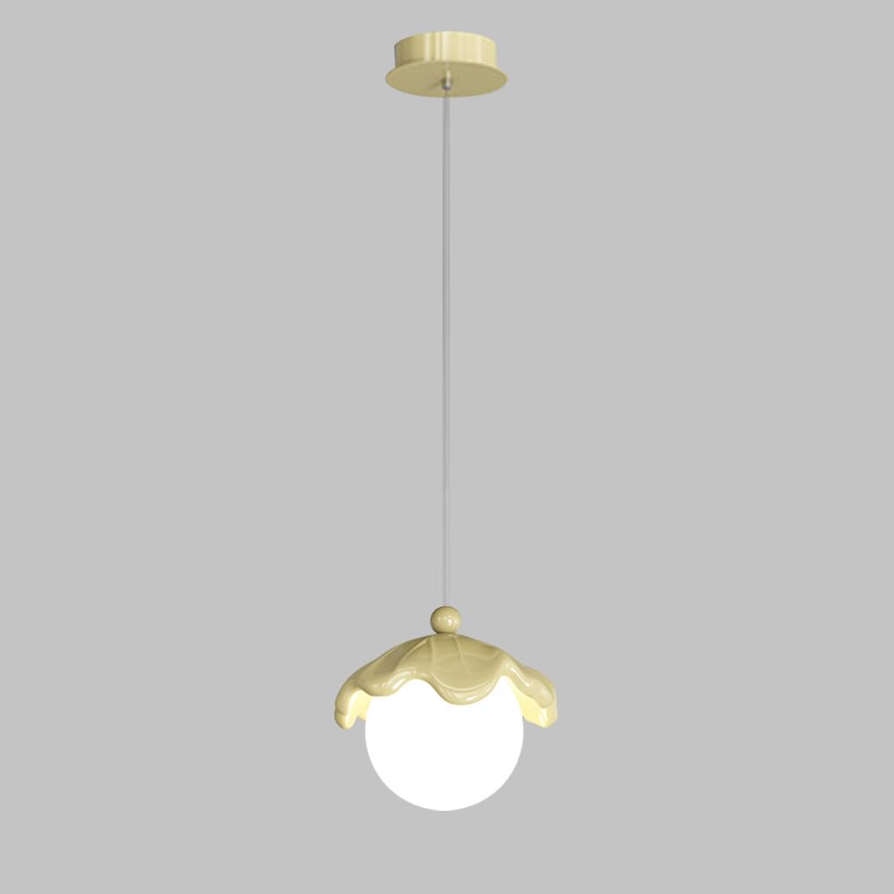 Lámpara colgante de flores de resina con pantalla LED 5W de 3 colores