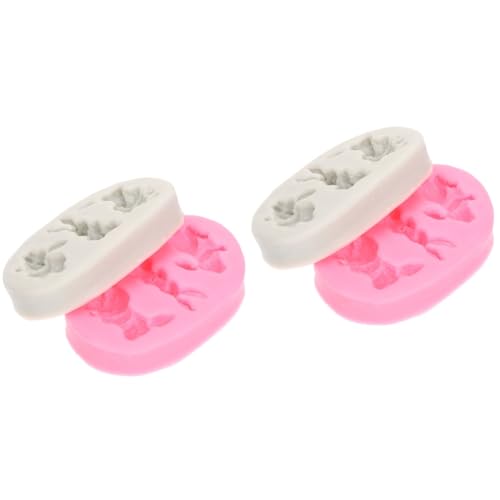 Garneck 2 Juegos Molde De Silicona para Cubitos De Hielo con Tapa Máquina para Hacer Dulces Freidora Herramienta para Decorar Pasteles Moldes para Pasta De Goma Moldes 2 Piezas * 2