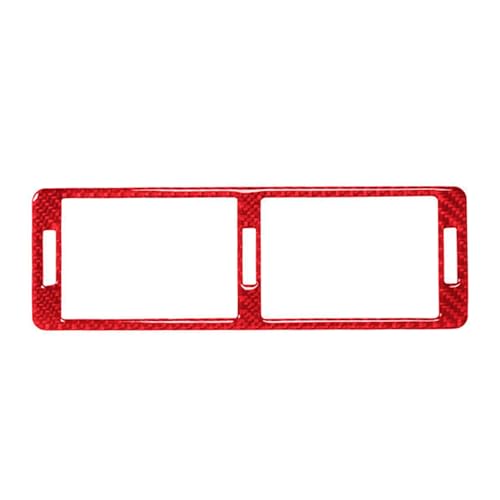 Lmrysalque Cubierta de salida de aire de consola central, reemplazo de pegatina de marco de salida de ventilación de CA de fibra de carbono para Serie 5 1998-03 E39 (Roja)