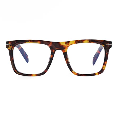 Image of JOVAKIT Square Frame Glasses for Women Men Non-prescription Clear Lens Eyeglasses Anti-Blue Light Lens Eyewear