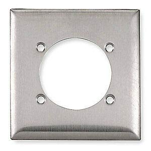 Placa de receptáculo individual para cocinas modernas en acero inoxidable de dos bandas