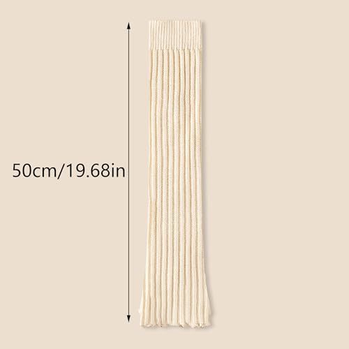 Image of Leg Warmers - Leg Warmers for Women, Fashion Knit Neon Leg Warmers for Women 80s Sports Party Yoga Accessories (beige, 50cm long)