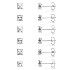 White gold-3mm-6 pairs