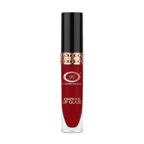 Image of Fashion Colour Kissproof Lip Glaze Lipstick | Upto 12 Hours Stay | Velvet Texture | Non Transfer Lipstick Waterproof | Highly Pigmented | Lipstick For Women | 7g (Red Fuchsia)