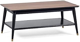 Julian Bowen Findlay Coffee Table with Shelf-Walnut & Black, One Size