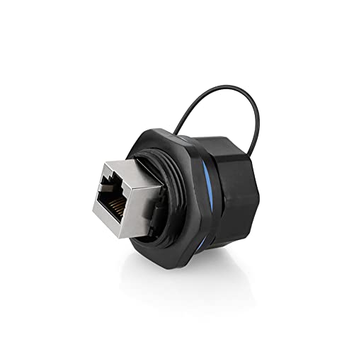 CNLINKO YT-RJ45 Conector impermeable IP65 para cable de red RJ45 Conector transferencia de datos a alta velocidad Conector de montaje en panel de carcasa PBT Conector de enchufe hembra