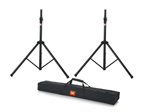 Jbl Bags Standard Speaker Stand Set With Adjustable Height And Dual Diameter Pole; Includes (2) Speaker Stands And Carry Bag (Jblspkstmaset), Black #TOP11